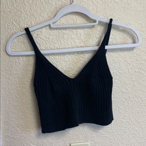 FREE PEOPLE crop sweater material top!!
